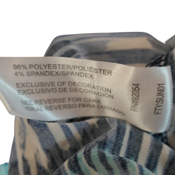 Carolyn Taylor Tunic Blouse Womens 3X Blue Green Attached Necklace Career Top - Picture 8 of 10